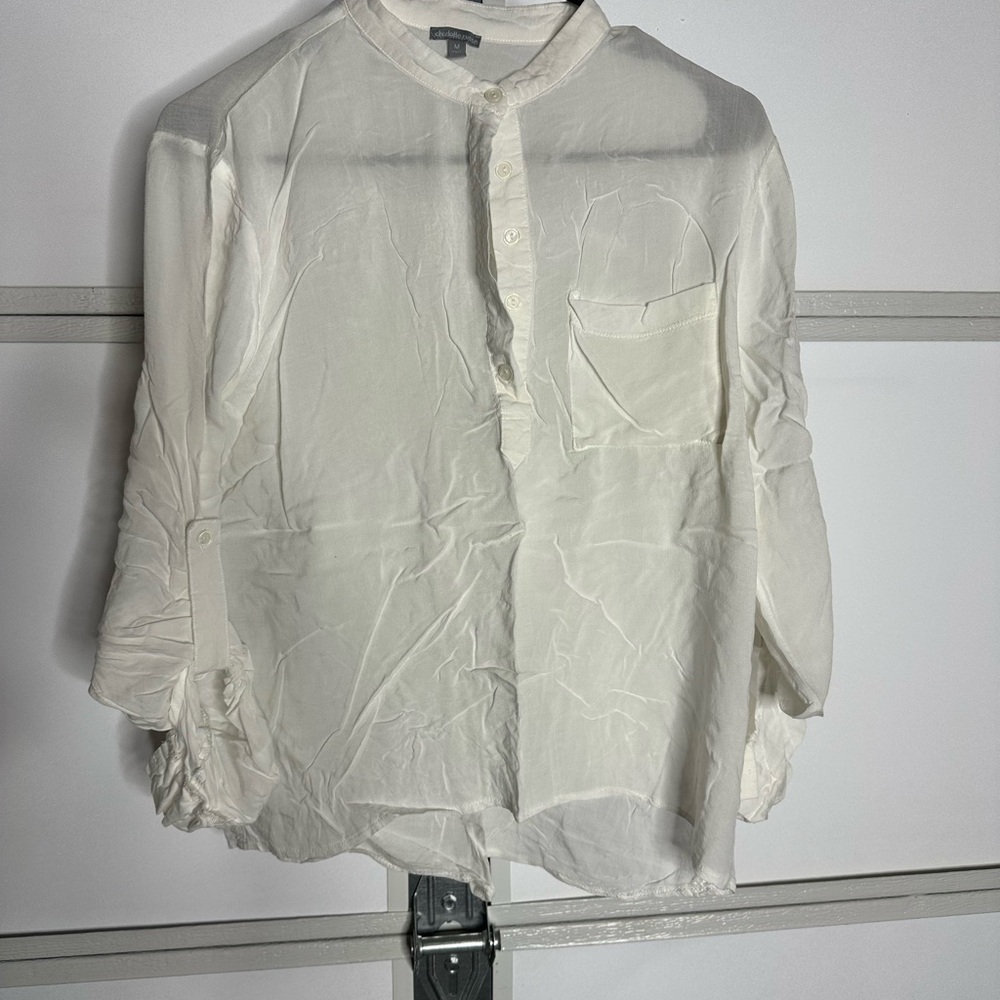 Charlotte Russe Cream Collared Blouse